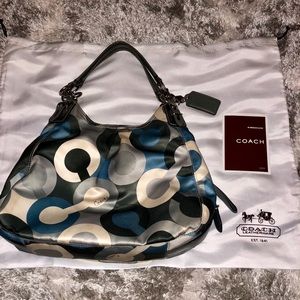 COACH Blue and White Purse.